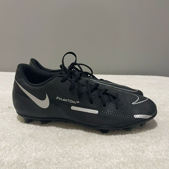 Nike Phantom GT2 Club MG Mens Black Silver Soccer Cleats 8.5 Athletic Lace Up - Picture 9 of 12